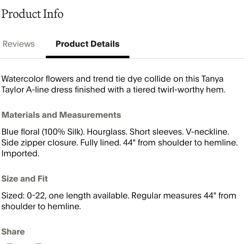 💖NWT WOMENS TANYA TAYLOR ESTRELLA SILK DRESS IN NAVY/TIE DYE FLORAL SIZE 12 - Picture 8 of 17